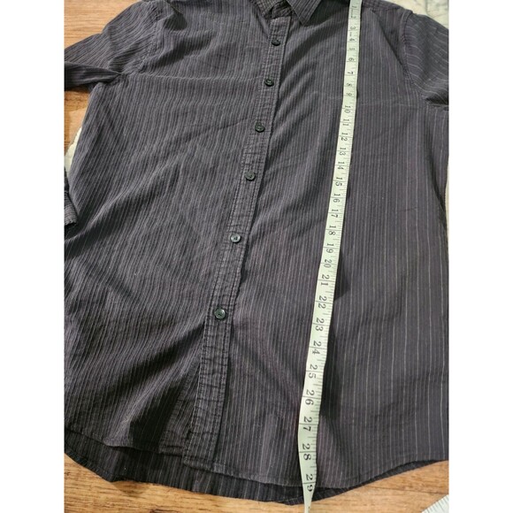 Distillery Apparel Black Striped Button Up Shirt Mens Size Large Slim Fit - Picture 5 of 6